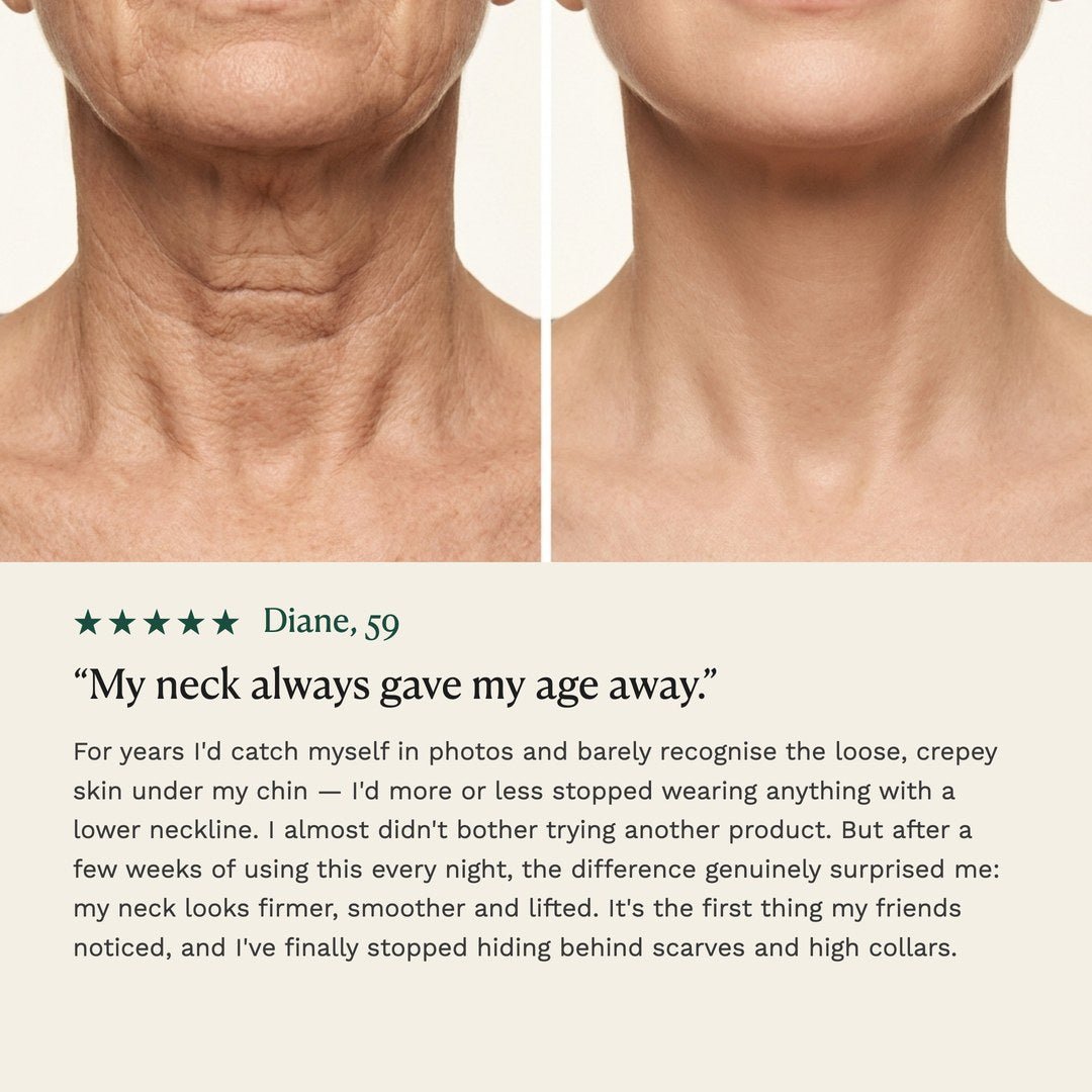 Before and after on the neck